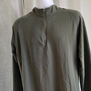 Haus Men's Fitted Performance Quarter Zip Olive Size L NWT $ 108
